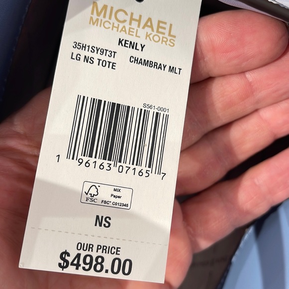 Michael Kors Kenly Large NS Tote Chambray Multi - Picture 3 of 16